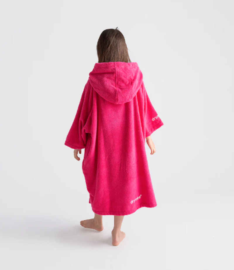 Dryrobe Kids Organic Cotton Towel Robe - Hot Pink-2