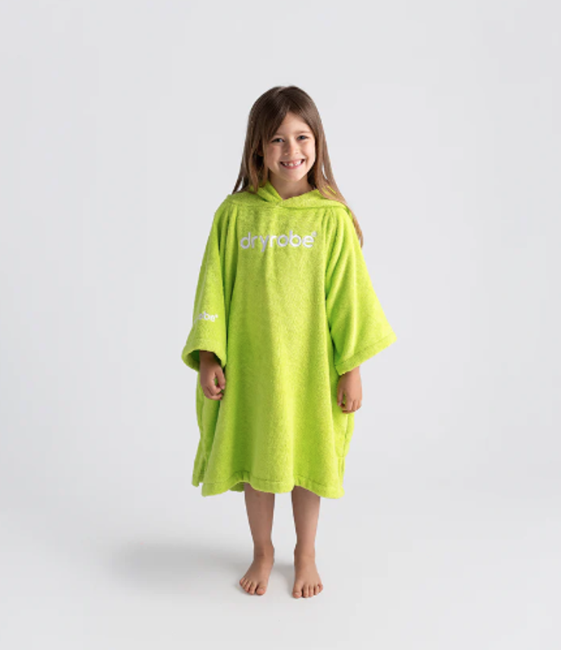 Dryrobe Kids Organic Cotton Towel Robe - Lime Green