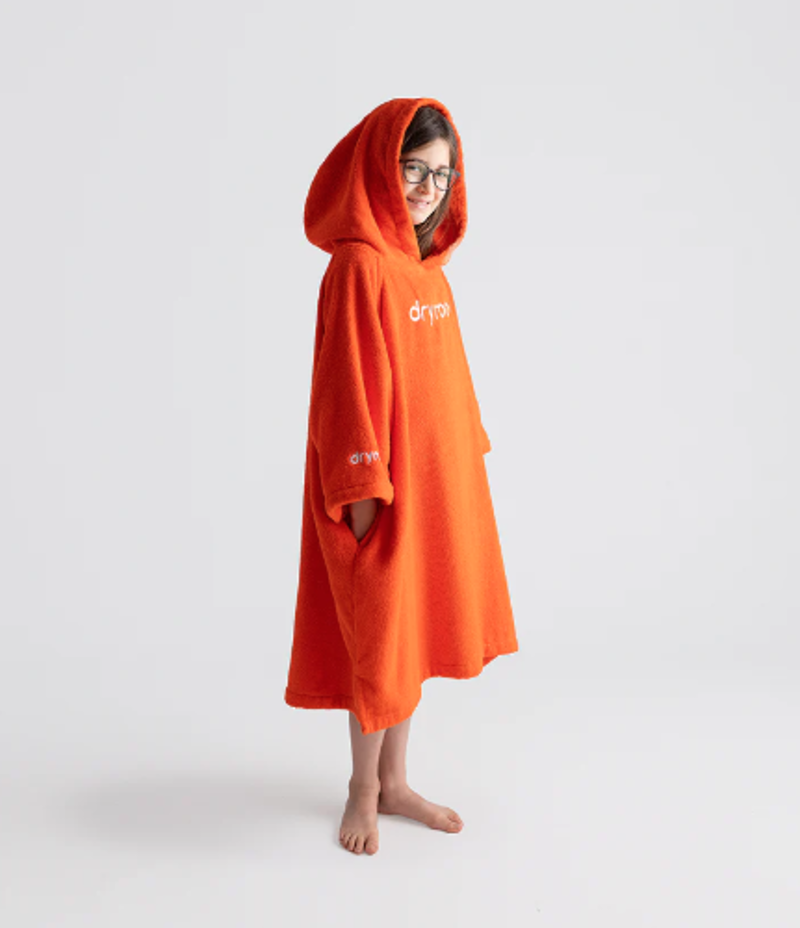 Dryrobe Kids Organic Cotton Towel Robe - Orange-2