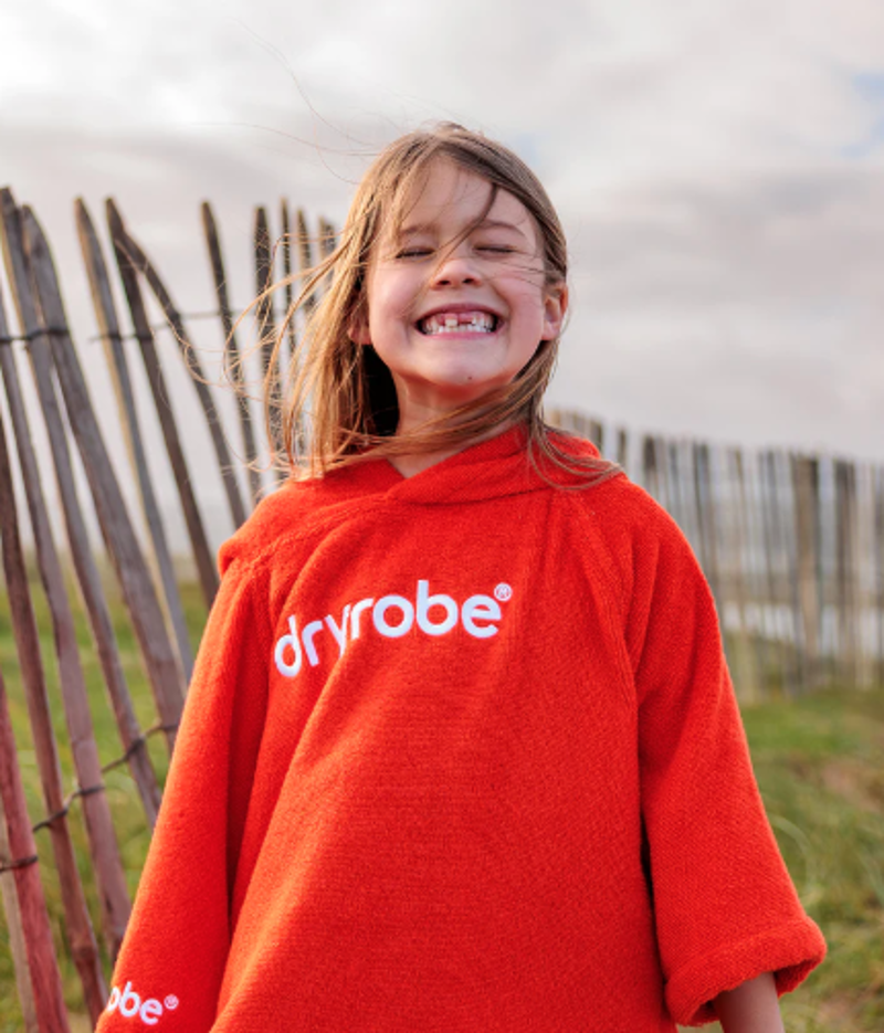 Dryrobe Kids Organic Cotton Towel Robe - Orange-4