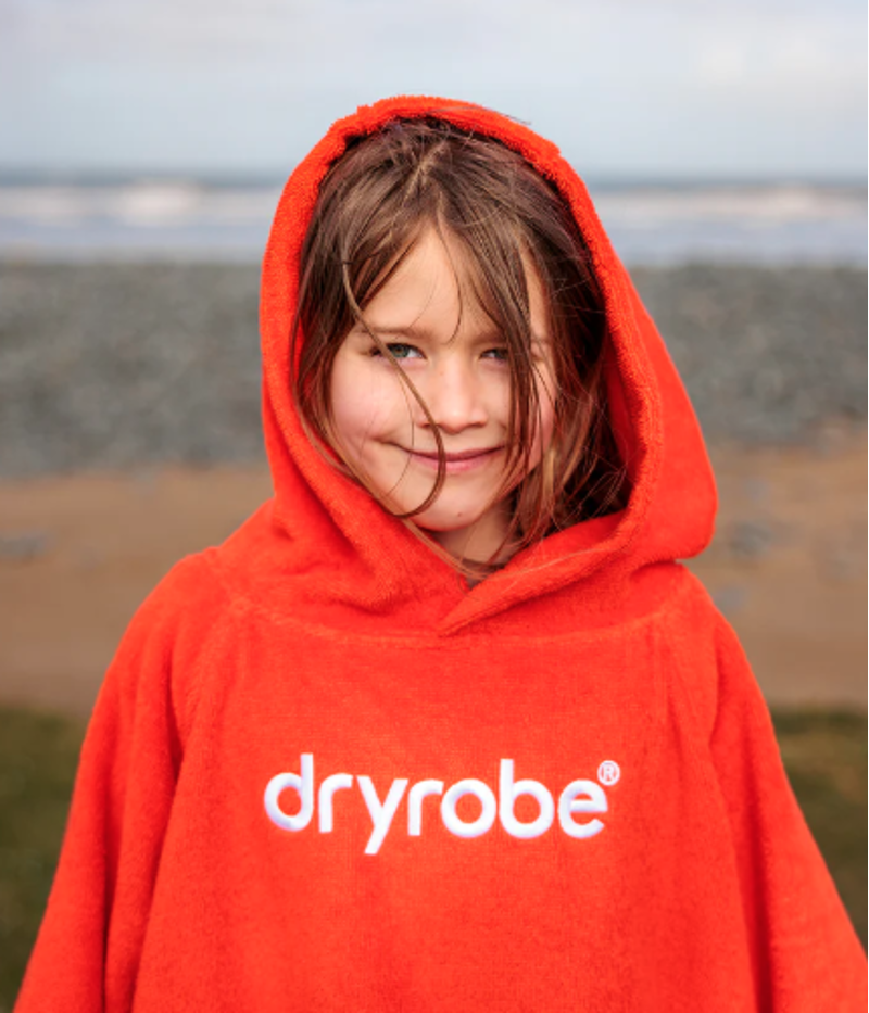 Dryrobe Kids Organic Cotton Towel Robe - Orange-5