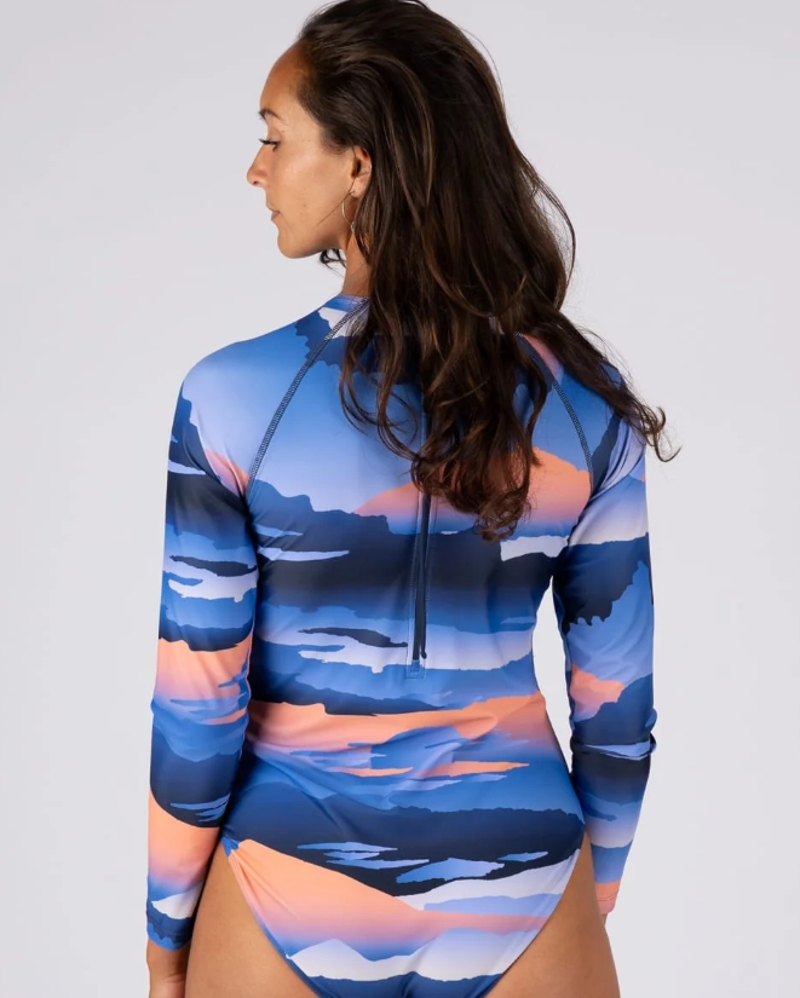 Saltrock Women's Mountain Haze Long Sleeve Swimsuit - Bright Blue-5