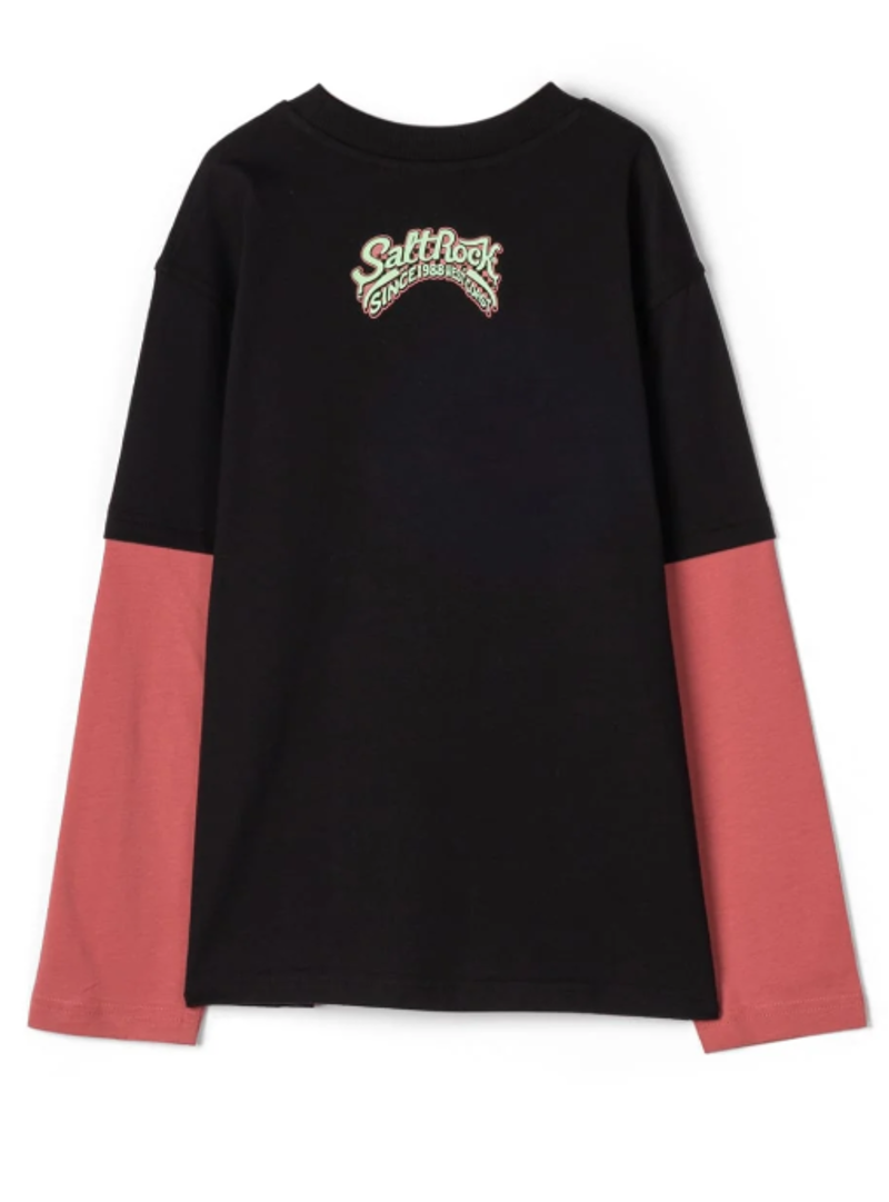 Saltrock Kid's Racing To Base LS Tee - Black-1
