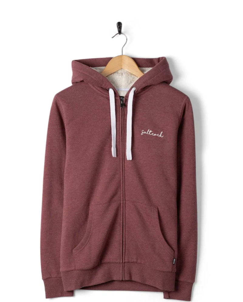 Saltrock Women's Velator Fur Lined Hoody - Burgundy-2