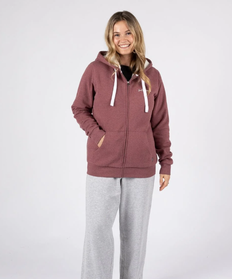 Saltrock Women's Velator Fur Lined Hoody - Burgundy-6