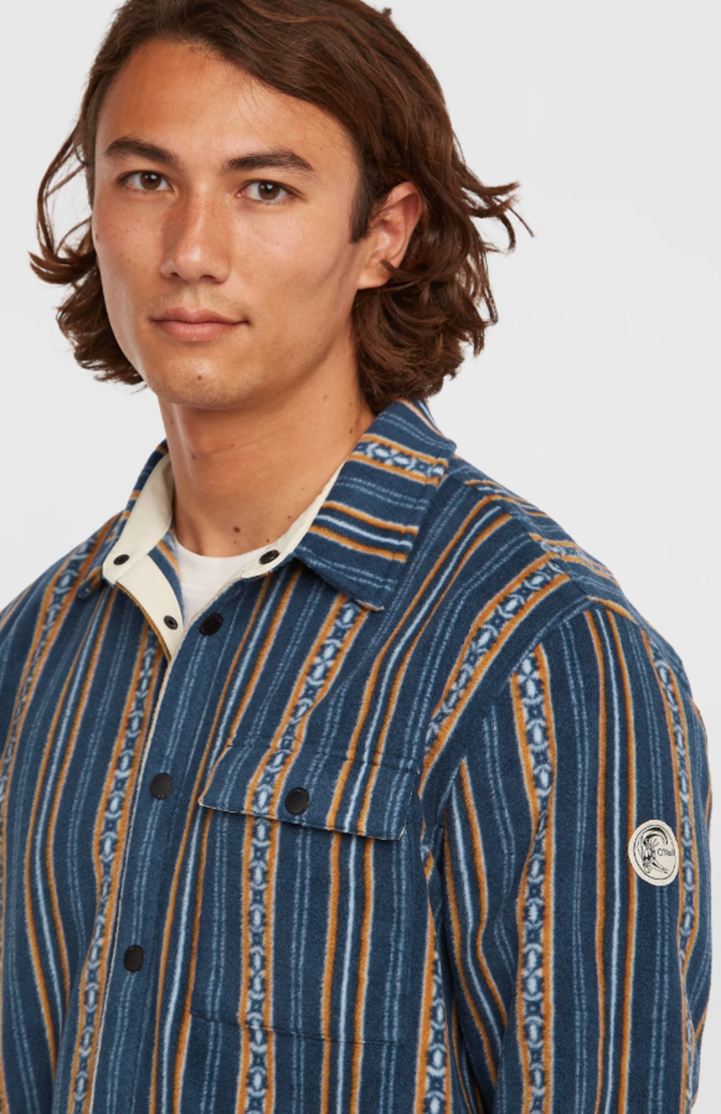 O'Neill Men's O'Riginals Superfleece Shirt - Blue J Stripe-4