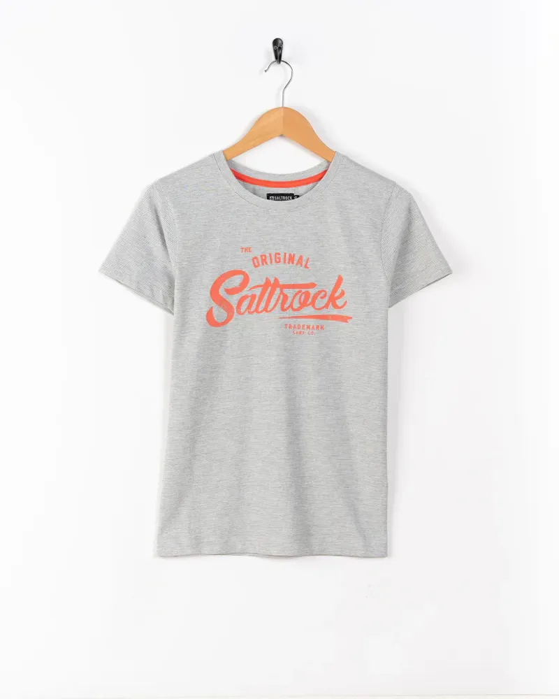 Saltrock Women's Trademark Stripe SS Tee - Grey Marl