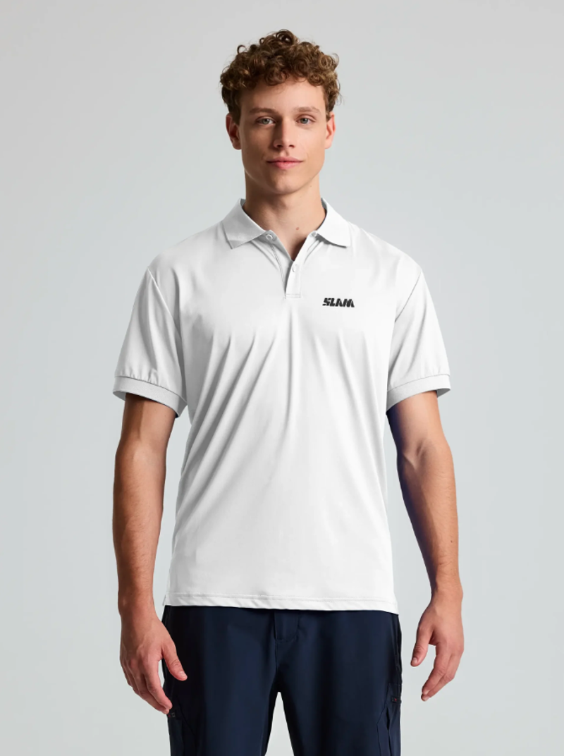 Slam Men's Tech Pique Polo Evo SS - Bright White