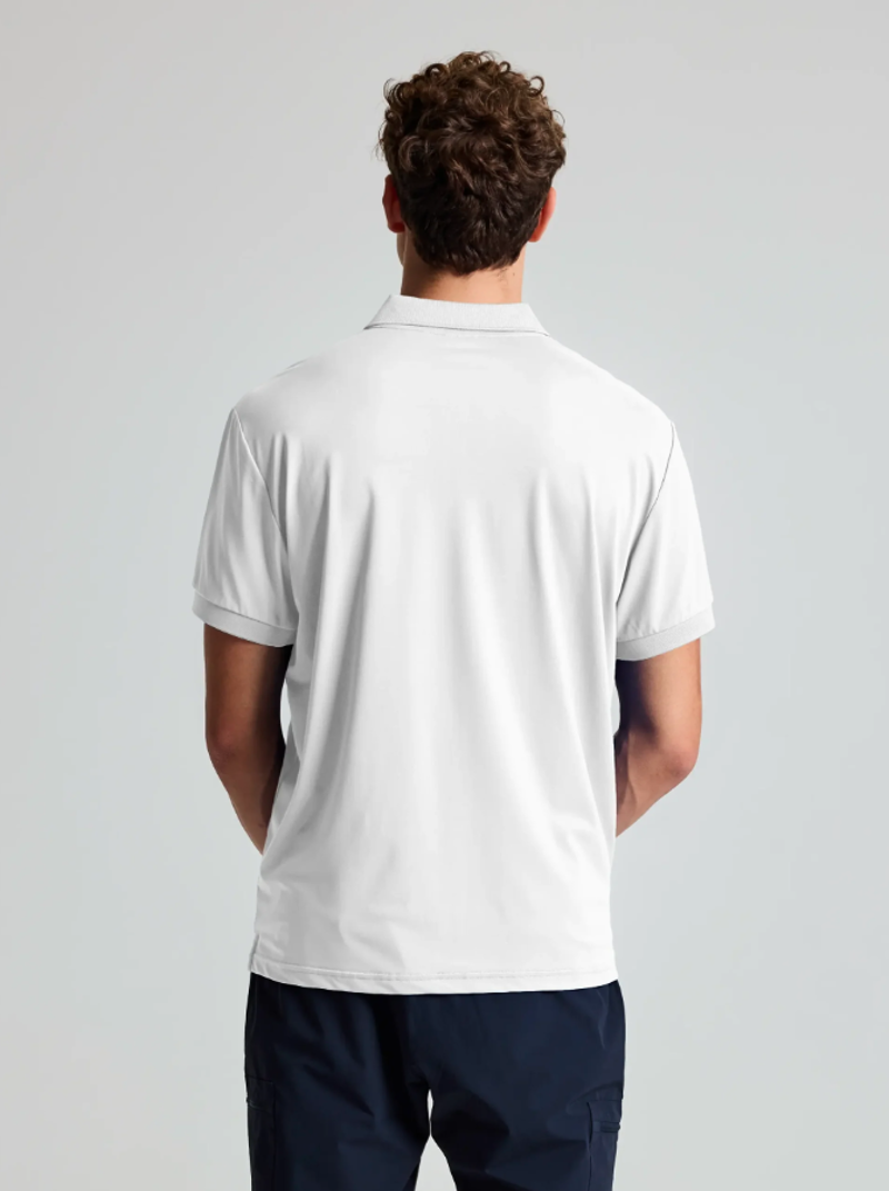 Slam Men's Tech Pique Polo Evo SS - Bright White-1