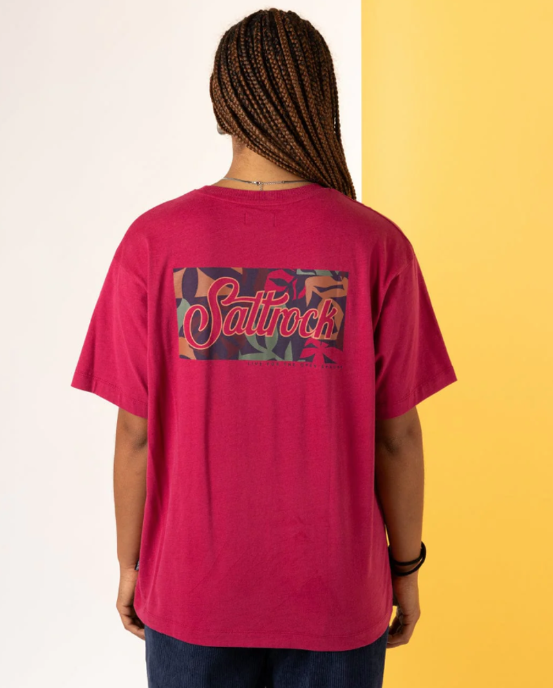 Saltrock Women's Trader Floral SS Tee - Dark Pink-2