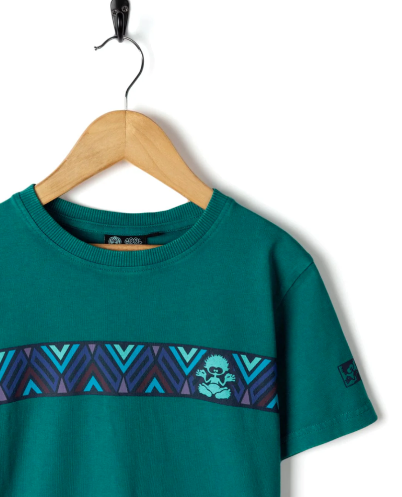 Saltrock Kid's Treehouse Stripe SS Tee - Dark Teal-2