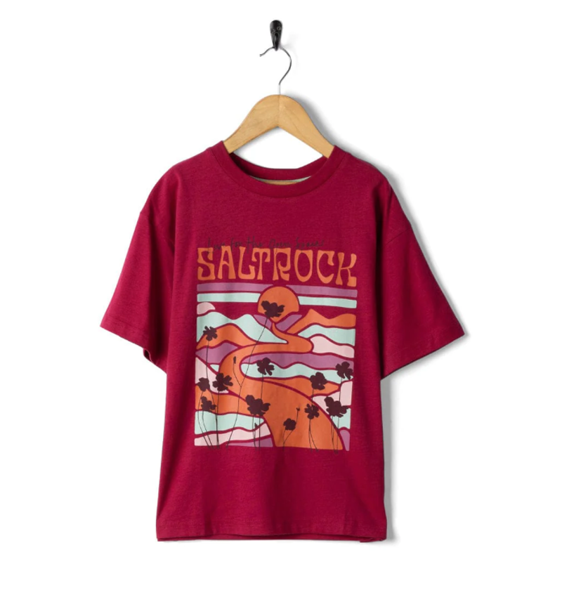 Saltrock Kid's Vista Landscape SS Tee - Dark Pink