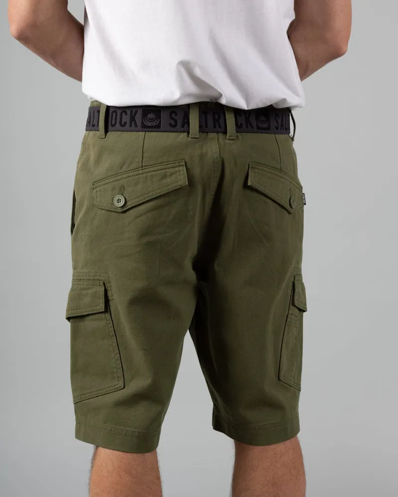 Saltrock Men's Penwith II Cargo Short - Dark Green-1