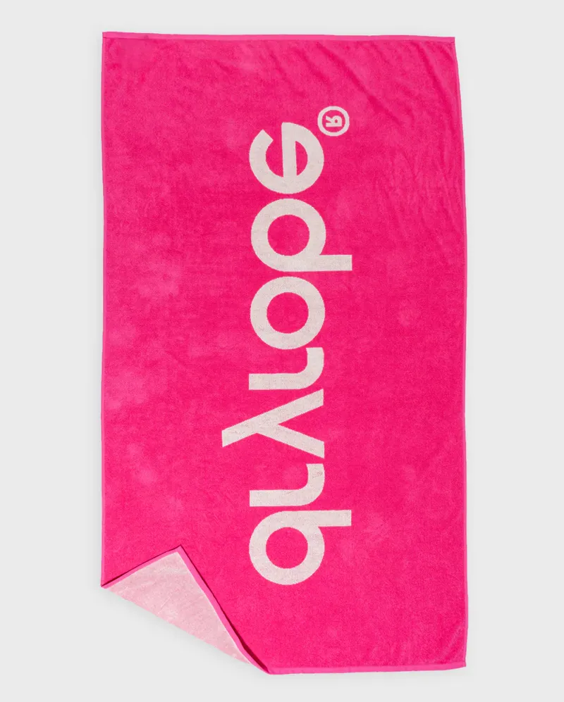Dryrobe Organic Beach Towel - Pink/Light Grey-1