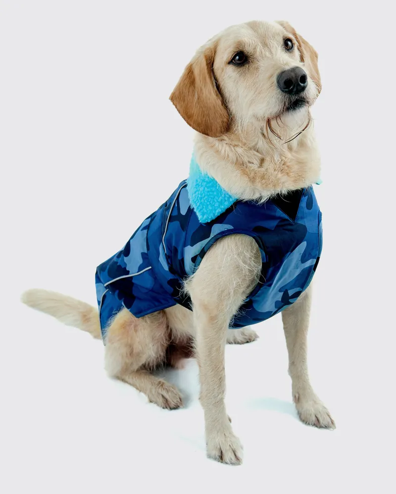 Dryrobe Dog Coat - Blue Camo/Blue-3
