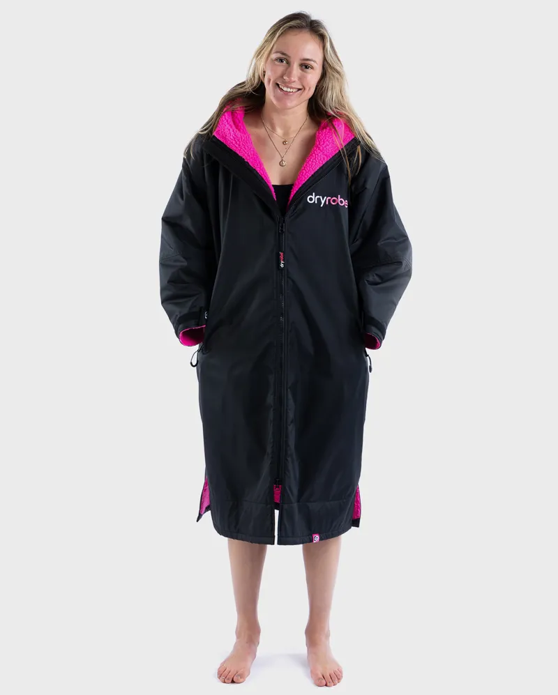 Dryrobe Long Sleeve Black/Pink