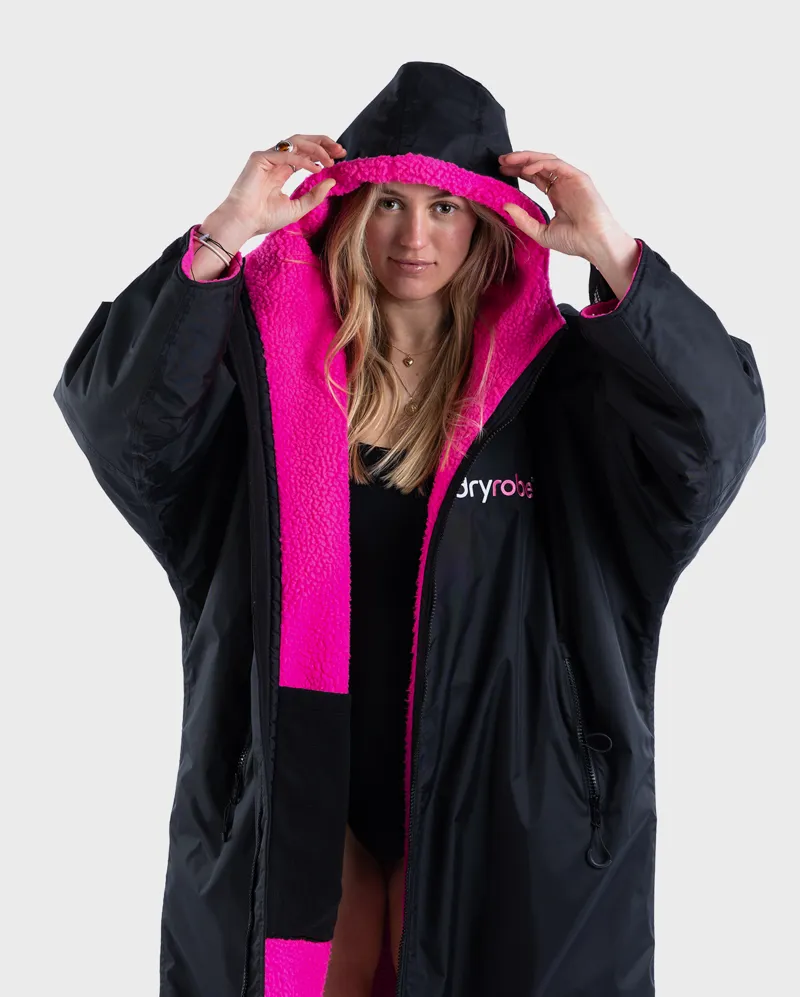Dryrobe Long Sleeve Black/Pink-2