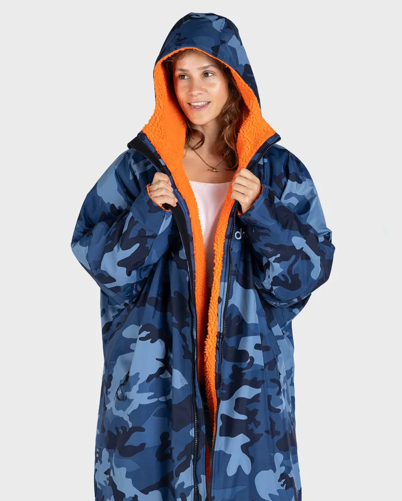 Dryrobe Long Sleeve Blue Camo/Orange-2