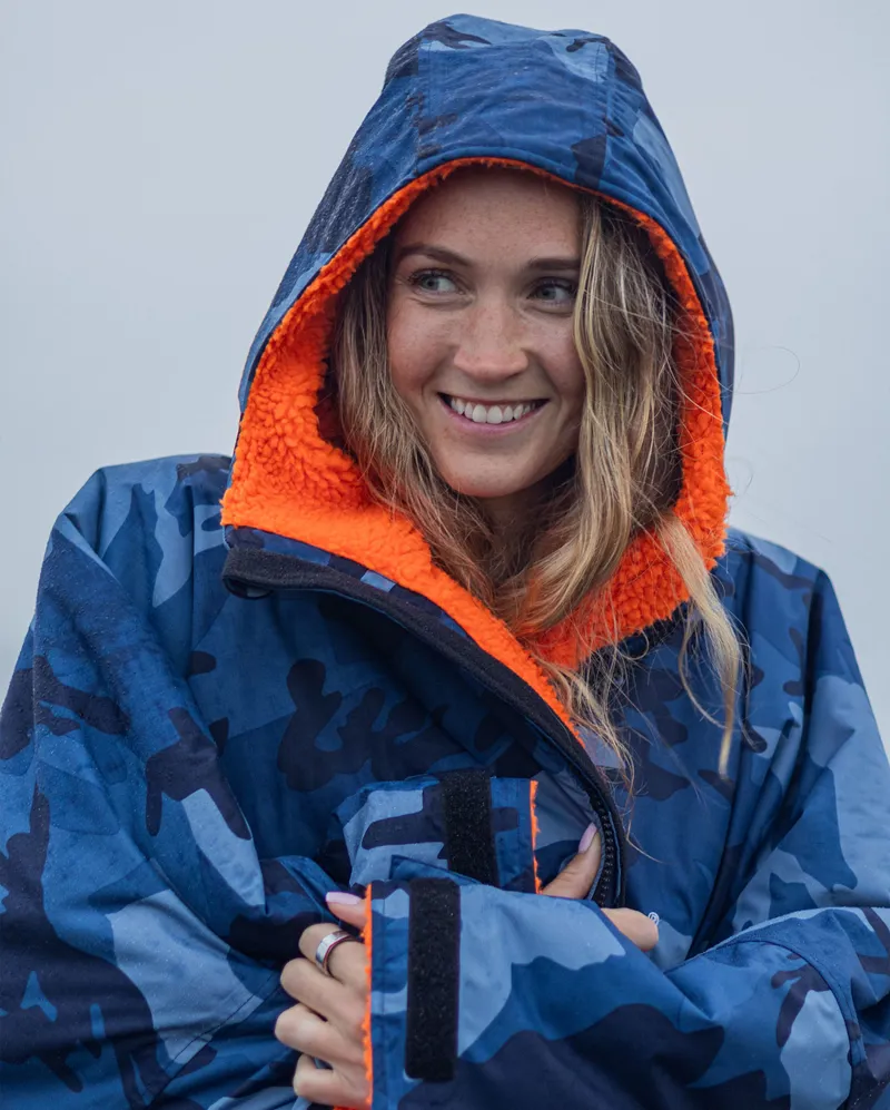 Dryrobe Long Sleeve Blue Camo/Orange-4