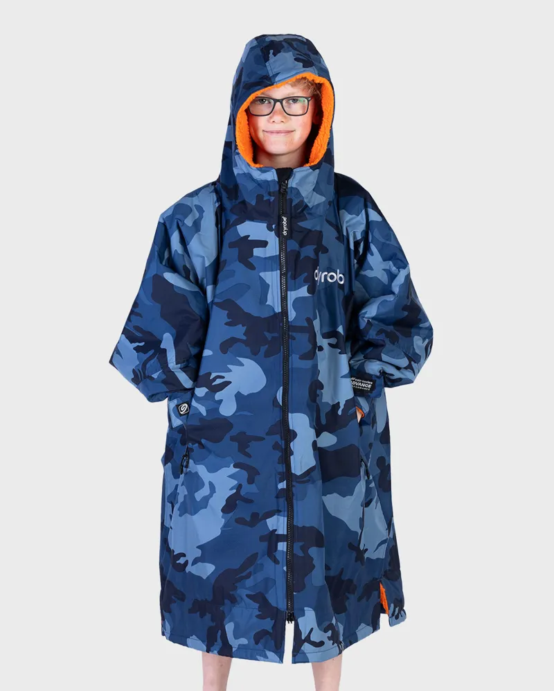 Dryrobe Kids Long Sleeve Blue Camo/Orange