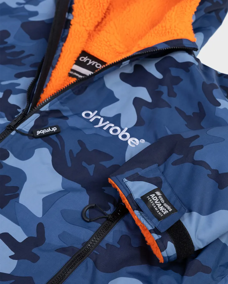 Dryrobe Kids Long Sleeve Blue Camo/Orange-2
