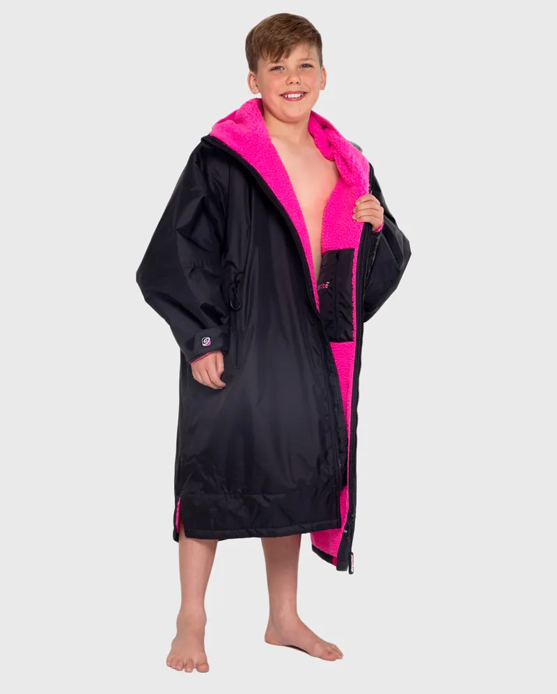 Dryrobe Kids Long Sleeve Black/Pink