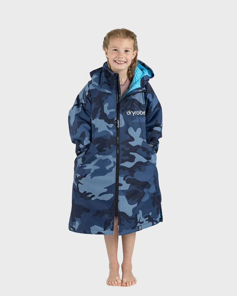 Dryrobe Kids Long Sleeve Blue Camo/Blue
