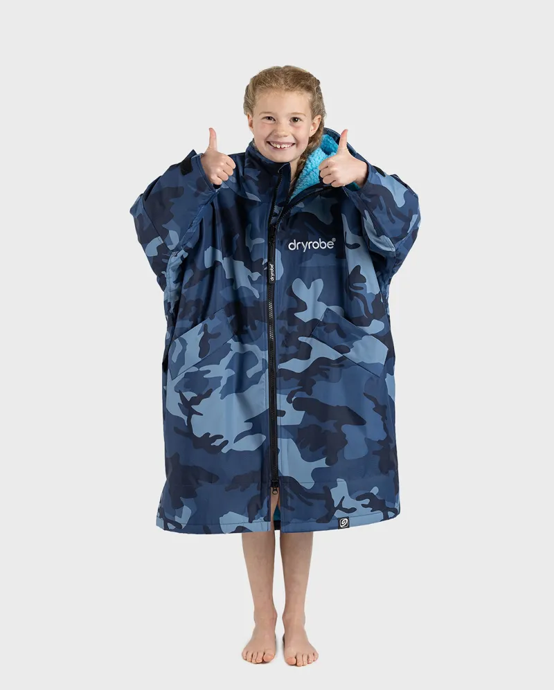 Dryrobe Kids Long Sleeve Blue Camo/Blue-1