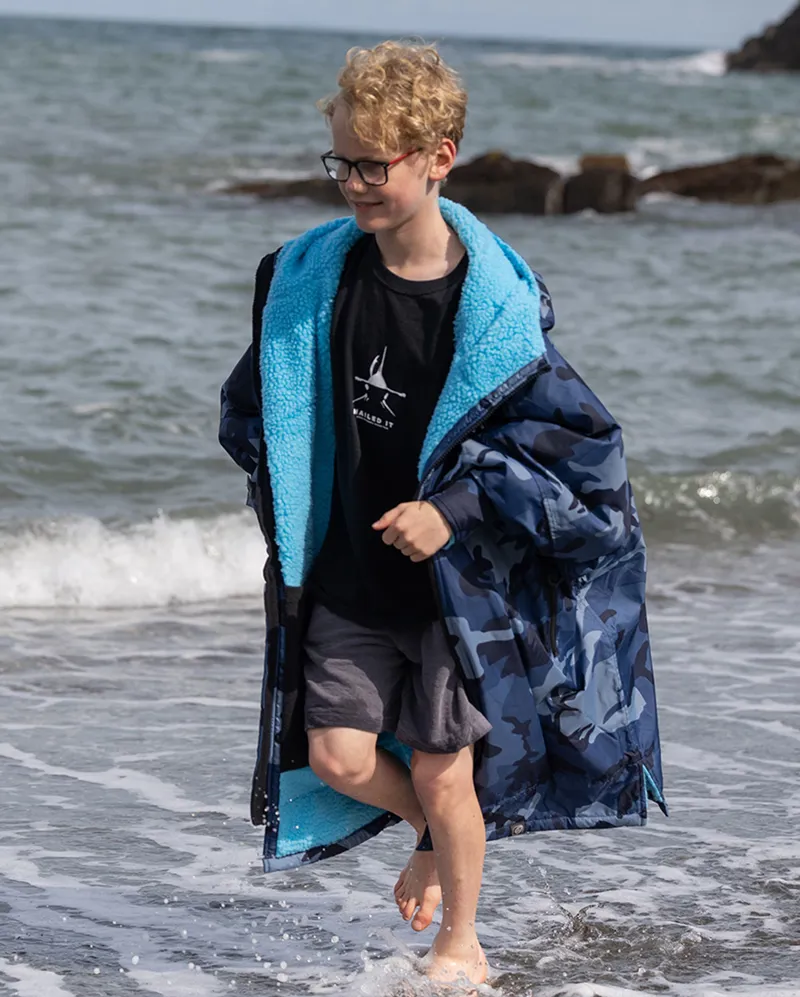 Dryrobe Kids Long Sleeve Blue Camo/Blue-5