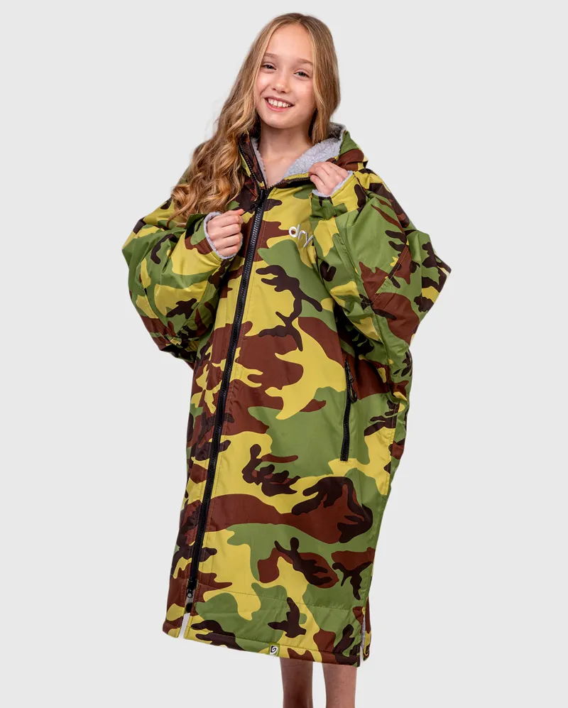 Dryrobe Kids Long Sleeve Camo/Grey