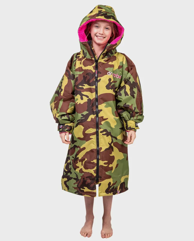 Dryrobe Kids Long Sleeve Camo/Pink-2