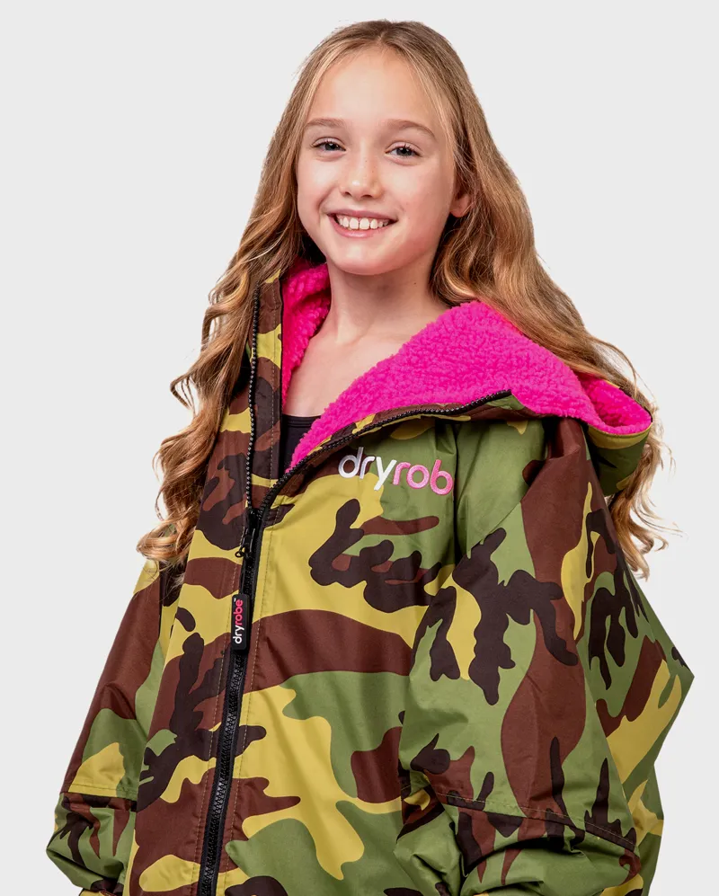 Dryrobe Kids Long Sleeve Camo/Pink-4