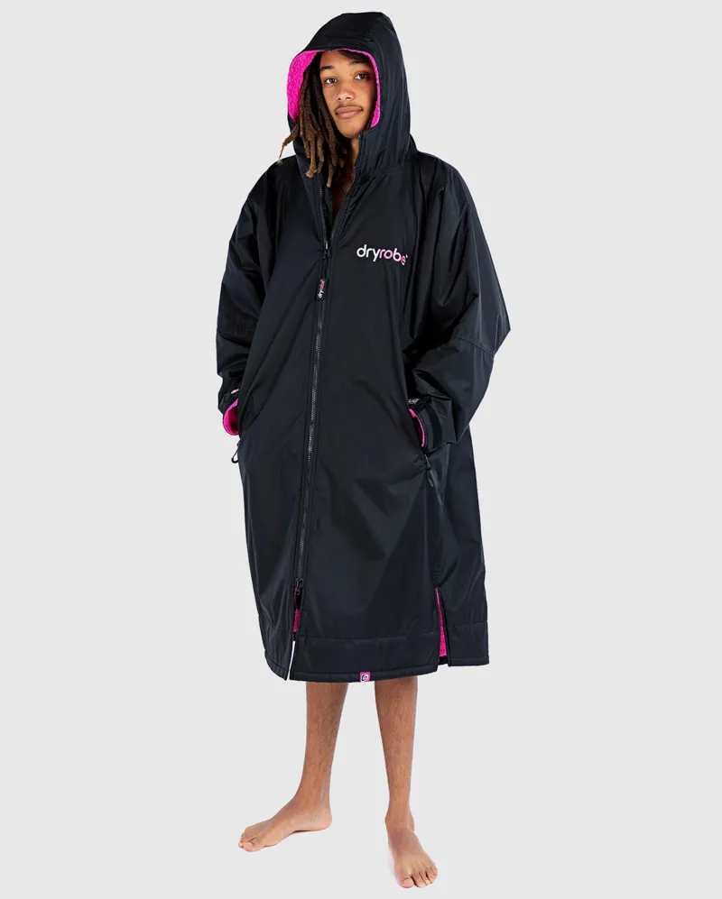 Dryrobe Long Sleeve Black/Pink-1