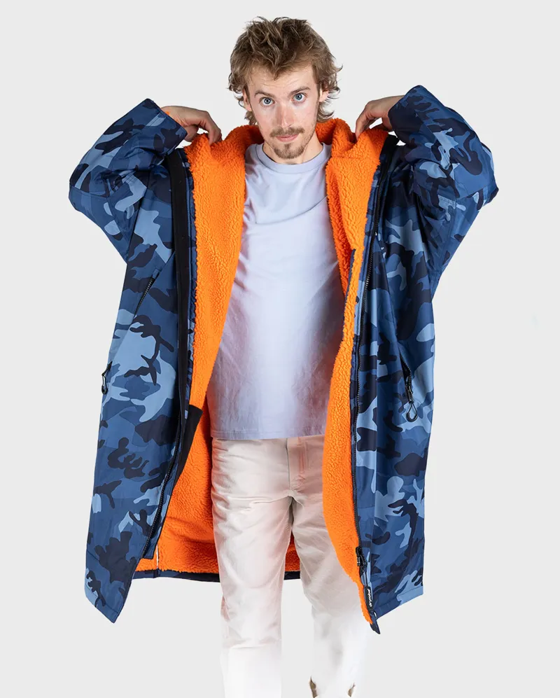 Dryrobe Long Sleeve Blue Camo/Orange
