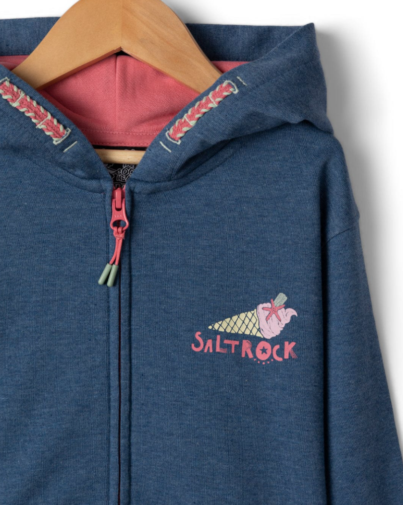 Saltrock Kid's Scoop Zip Hoodie - Blue-3