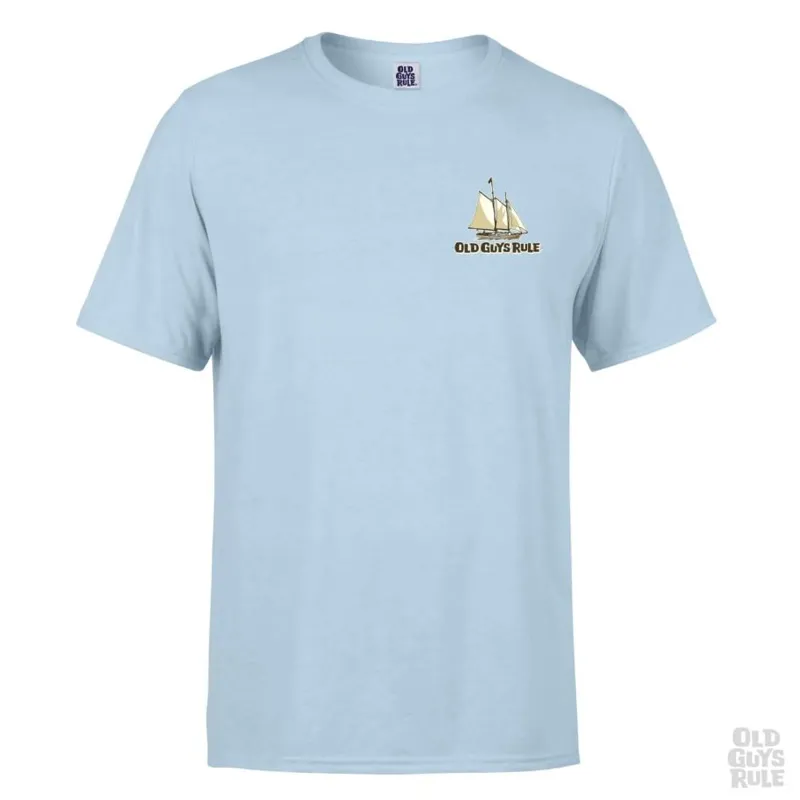 Old Guys Rule Sailing Through Life SS Tee - Light Blue-1