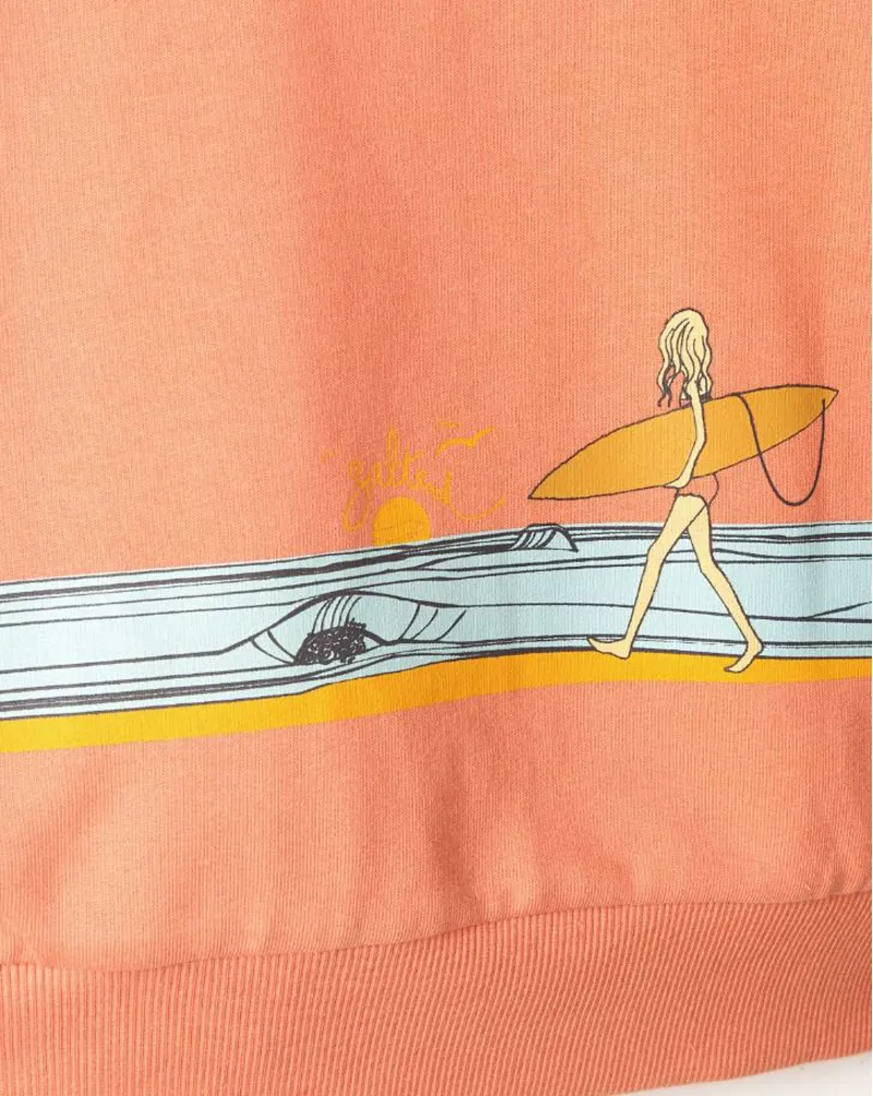 Saltrock Kid's Waveline Borg Lined Zip Hoodie - Orange-2